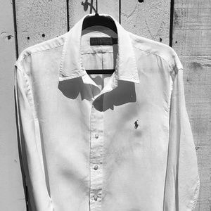 RALPH LAUREN Mens Linen Button Front Shirt LG